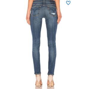 LEVIS ALTERED Jeans Womens 27 Med Wash Distressed Low Rise 711 Skinny Stretch 98